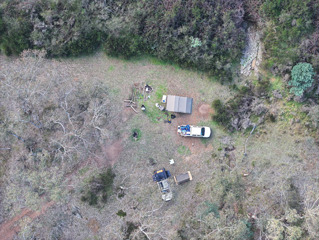 Aerial view of the camp at Williwa, NSW - 07/06/24